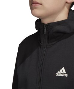 Adidas detská mikina čierna s bielymi pásmi