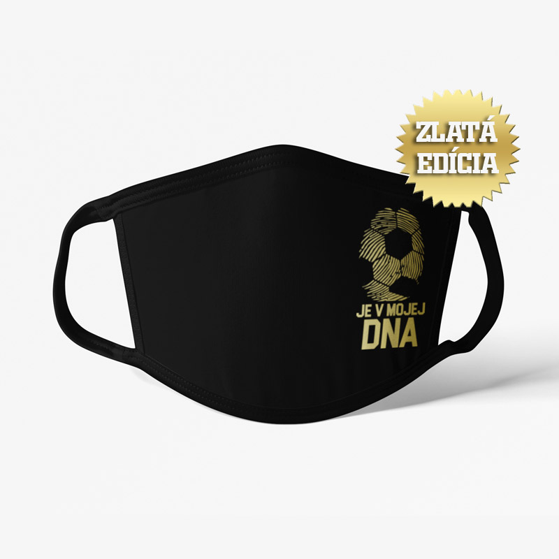 dna prst gold Futbalové rúško Futbal je v mojej DNA Gold