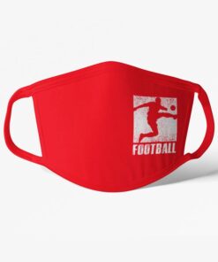 football rusko cervene Futbalové rúško Football s hráčom červené