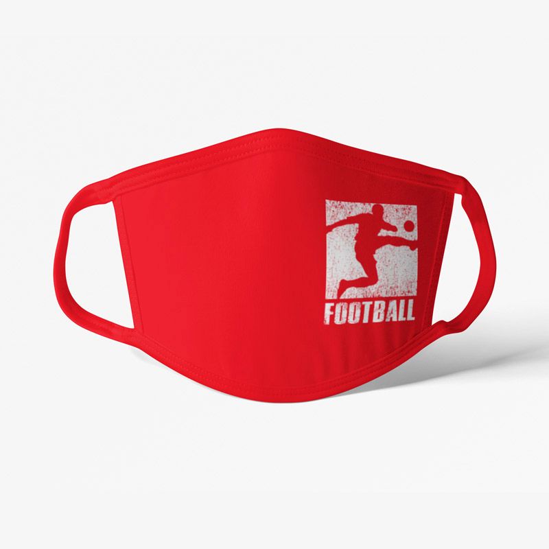 football rusko cervene Futbalové rúško Football s hráčom červené