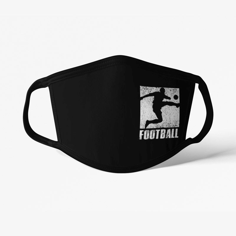 football rusko cierne Futbalové rúško Football s hráčom čierne