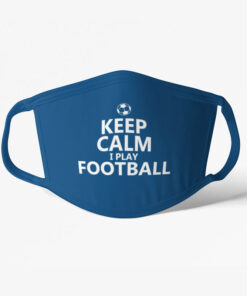keep calm bledomodre Futbalové rúško Keep Calm and Play Football modré