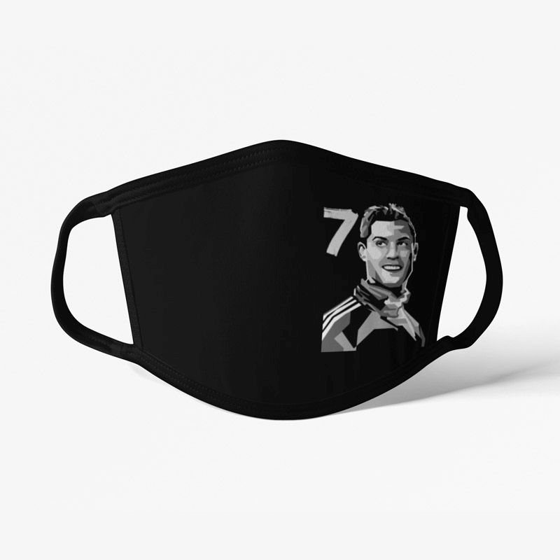 ronaldo rusko cierne Futbalové rúško Ronaldo čierne