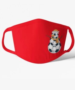 snehuliak rusko cervene Futbalové rúško zimné červené