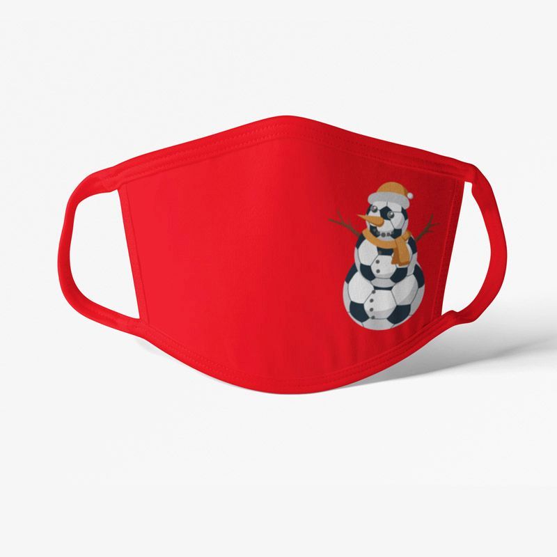 snehuliak rusko cervene Futbalové rúško zimné červené