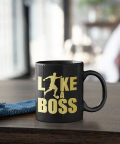 Futbalový Hrnček Like a Boss čierno-zlatý - s dekoráciou