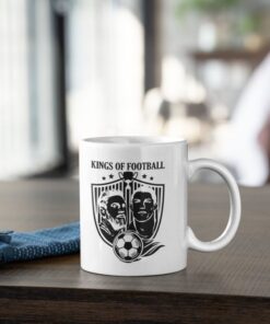 Hrnček Messi Ronaldo Králi futbali - biely