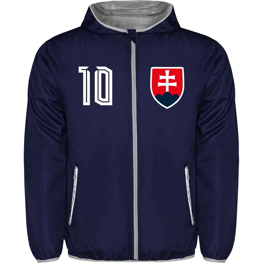 vetrovka s kapucnou slovensko tmavomodra sada Športová súprava Slovensko s potlačou - Image 12