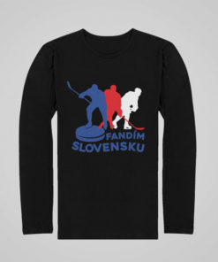 detské tričko Fandím Slovensku s dlhým rukávom čierne