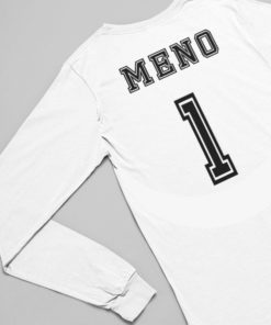 tričko s dlhým rukávom biele s menom a číslom