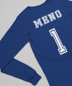 tričko s dlhým rukávom modré s menom a číslom