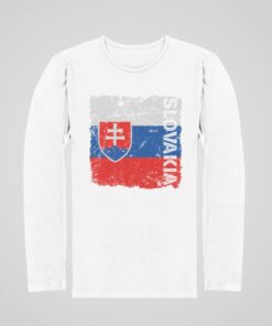 Tričko Slovakia 2024 s dlhým rukávom - biele