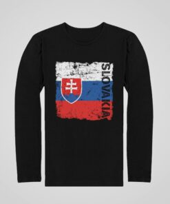 Tričko Slovakia 2024 s dlhým rukávom - čierne
