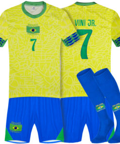 Detský dres Vini Jr Brazília 2025 aj štulpne