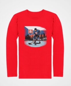 tricko s dlhym rukavom slovensko hokejista cervena