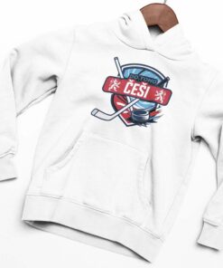 mikina s kapucni cesi hokejky bila