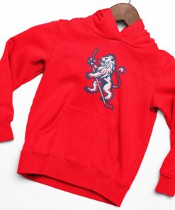 mikina s kapucni cesky lev cervena