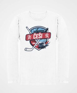 tricko s dlouhym rukavem cesi hokejky bila